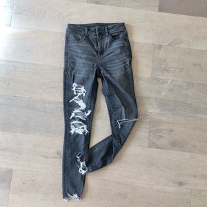 AE high waist skinny jeans / jeggings distressed